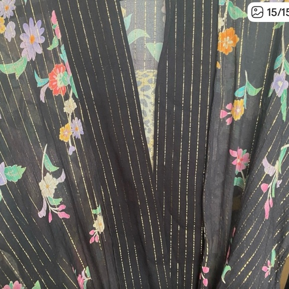 Spell Black Kimono with Floral and Leopard Design - Picture 2 of 11